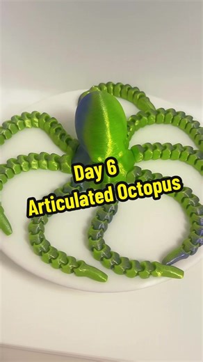 Day 6 - Articulated Octopus 🐙 #3DPrinting #ArticulatedOctopus #3DPrinted #OctopusToy #3DPrinterArt #3DPrintedModel #3DPrintCommunity #ArticulatedToy #3DPrintedArt #Cool3DPrints #3DPrintedOctopus #3DPrintShowcase #MakerCommunity #3DPrintDesign #TechArt