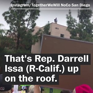 Rep. Darrell Issa (R-Calif.) was photographed atop the roof of his district office in Vista, Calif. on May 30. Read more: http://wapo.st/2scZbYb | Washington Post