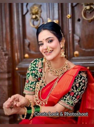 Maharashtrian Bridal Look | Saptapadi Look | Marathi Look Nauvari Saree Photo Poses #shorts #nauvari