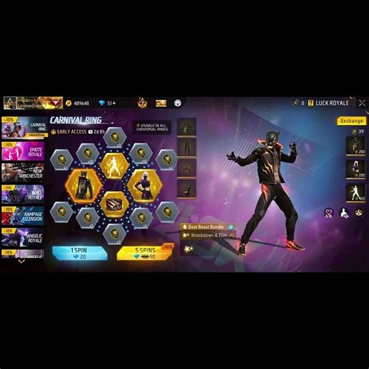 FREE FIRE NEW EVENT EARLY ACCESS CARNIVAL RING EVENT SPINE