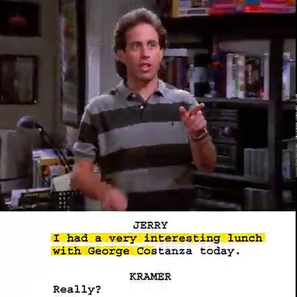 1.5M views · 28K reactions | Did you have a good day today or a bad day today? Either way, this clip will make it better. #ScriptGems | Seinfeld | Facebook
