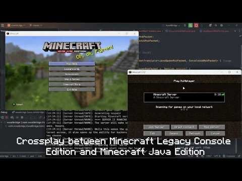 Crossplay between Minecraft Legacy Console Edition and Minecraft Java Edition (Credit: @brokiemydug)