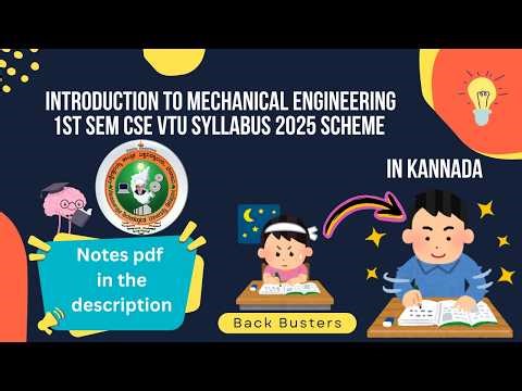 Introduction to Mechanical Engineering | 1st Sem CSE | Kannada | Exam Notes