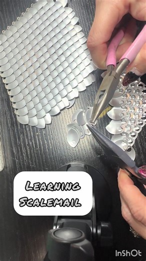 Teaching myself to make scalemail. The plan is to make a top for a fantasy outfit but I forgot how large an area the top had to be and this is gonna take a minute. Lol! I’ll post my progress in another video. Thank you @StormDesign for inspiring me! #scalemail #chainmail #fantasy #armor #dragon