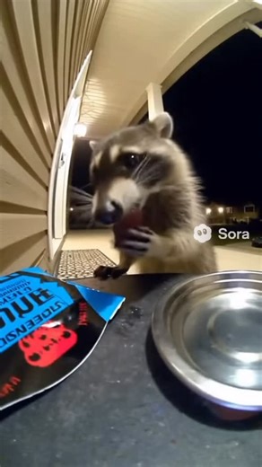 DailyDoseOfSora2 on Instagram: "Raccoon is Up for the One Chip challenge Again #fyp #viral #trending #funny #shorts #holiday #humor"
