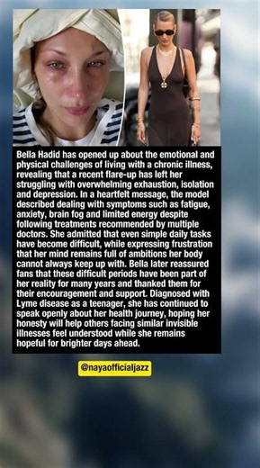 Bella Hadid Shares Emotional Health Update After Chronic Illness Triggers Difficult Flare-Up