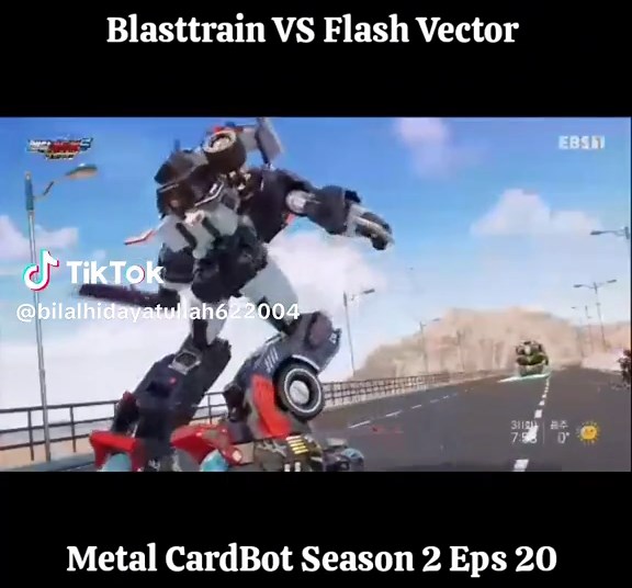 Blasttrain vs Flash Vector: Metal CardBot Showdown