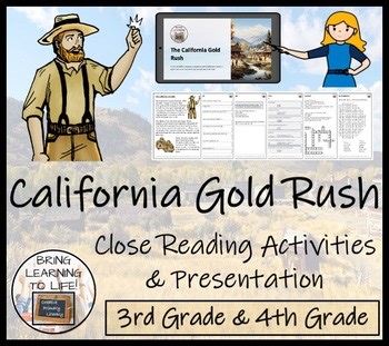 California Gold Rush Close Reading & Comprehension Activities | 3rd–4th Grade
