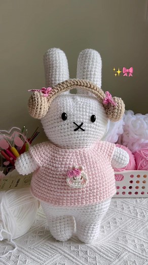Crochet Miffy Tutorial 💕#crochet #crochettiktok #crochettutorial #moclen #hocmoclen #moclencoban #crochetmiffy #moclentheoyeucau #mocgaubong #crochetbunny