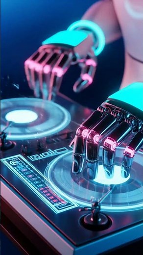 🎶🤖 Robot DJ at a Neon Party with Hologram Dancers | AI Shorts