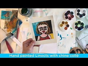 Hand-coloured + Chine Colle Linocuts