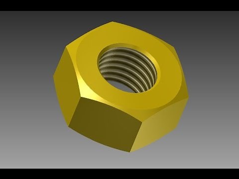 tutorial Autodesk Inventor 2015 español ejercicio 3 tuerca