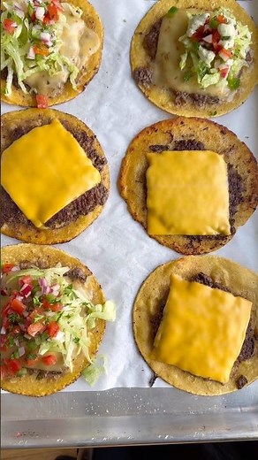 Easy crispy hamburger taco tostadas. #cooking #easyrecipe #taco #hamburger #comforteating #taconight