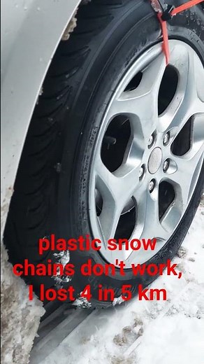 plastic snow chains don't work, please put on winter tires.#snow #winter #wintertires