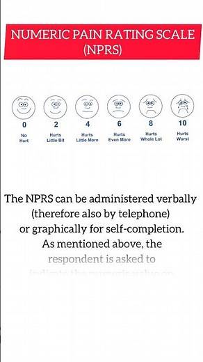 numeric pain rating scale | NPRS | #shorts #nprs #youtubeshorts #pain