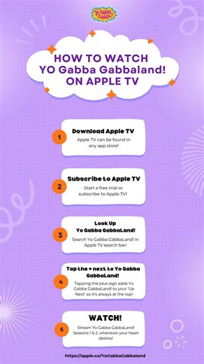 Yo Gabba Gabba! on Instagram: "In preparation for season 2 of Yo Gabba GabbaLand! TOMORROW!!! Here is a quick and easy guide to watch your favorite show on @appletv 💜🥳"