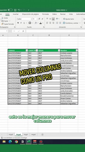 Todo saben mover columnas en Excel de la manera tradicional😁 Pero muy pocos lo hacen de esta manera...😏😉 #exceltips #trucosexcel #exceldesdecero #emprendedores #contadores #exceltrucos #excelbasico #exceltricks #trabajoencasa #finanzas #contabilidad #aprendeexcel #excelfacil #excel #EduEnTuCasa