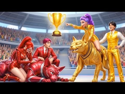 💎 Golden Family VS Ruby Family: RUMI’s Magic Sphynx Cat Racing Victory! 🐱✨#kpopdemonhunters