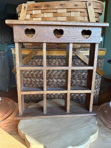 Vintage 9 Cubbie Wooden Heart Shelf - Etsy