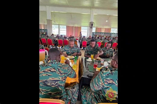 COMMAND BREAKFAST AT GDF BASES AND LOCATIONS Ranks of the Guyana Defence Force shared in the festive spirit during the Christmas stand-down period through Command Breakfast engagements held at all bases and locations. Breakfast was also enjoyed by ranks deployed in Jamaica in support of relief efforts following Hurricane Melissa. At Base Camp Ayanganna, the Chief of Defence Staff, Brigadier Omar Khan, MSS, underscored that regardless of location, the Christmas Command Breakfast remains an import