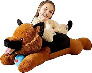 Giant German Shepherd Dog Stuffed Animal Plush Soft Toy,30" Large Cuddly Puppy Toys Jumbo Cute Big Size Huge Plushy Plushie,Birthday Gifts for Kid