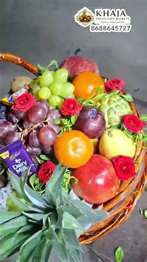 ✨ Majestic Freshness Fruit Basket❤️ A healthy gift made with loveKhaja Fruit Gift Baskets.