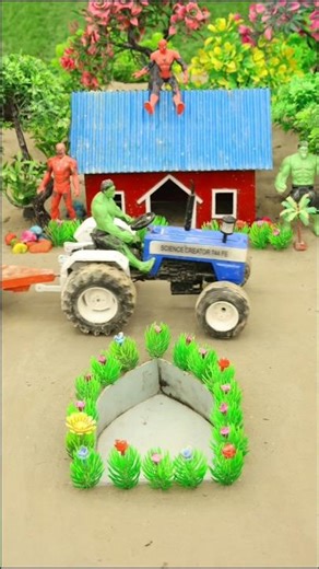 diy mini tractor science project mini water pump animal wash #diy #tractor #cartoon