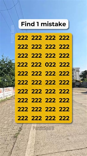 Can you spot the mistake hiding among these 222s? 🤔 #BrainTeaser #Search #PuzzleChallenge | PuzzleSpark