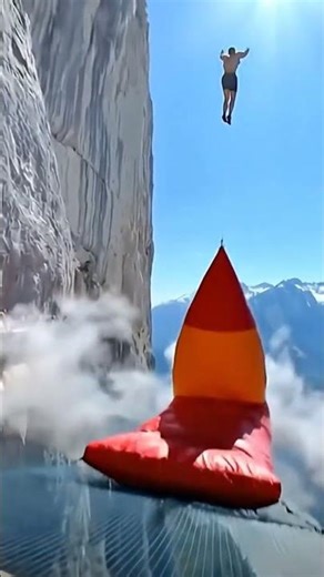 He Jumped Once — She Went Flying Over The Cliff 😲💥 #shorts #fail #funny