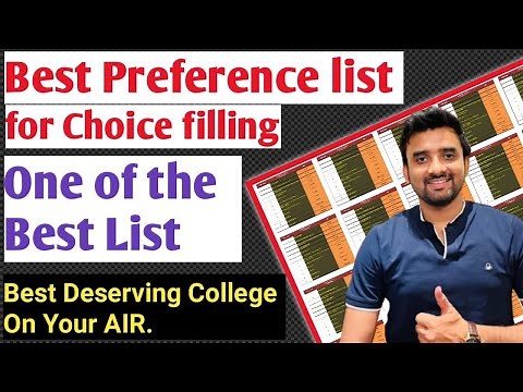 Best preference list|How to Make Preference List for Choice filling||Best MBBS/BDS Preference list|