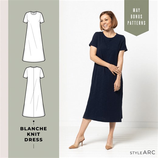 118K views · 105 reactions | 瑱 Buy any Style Arc pattern this May and get our new Blanche Knit Dress pattern for free! Simply add to your cart with another same-format pattern of your choice and click the green discount code at checkout. Shop Style Arc sewing patterns today. | Style Arc sewing patterns | Facebook