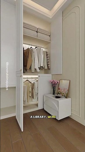 👚 Bedroom EXPLODING? 🤯 This Wall Hack Hides A Closet & Secret Bench! #shorts