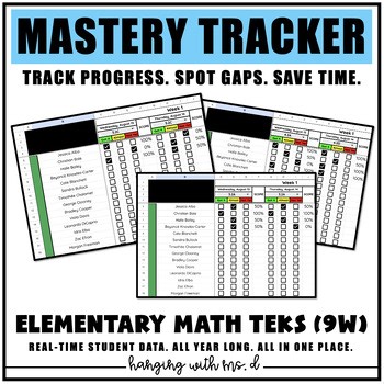 Grades 3–5 Math Mastery Tracker Bundle | TEKS-Aligned | Google Sheets | 9 Weeks