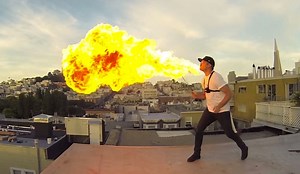 This Fire Breathing Bullet Time Was Captured Using 27 GoPro Cameras