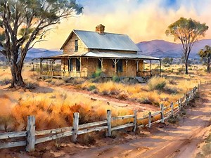 Australian Outback Farmhouse Canvas Art: Rustic Bush Heritage Print - Etsy Australia