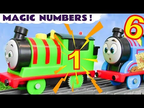 Thomas and Percy toy train stories with their magic numbers