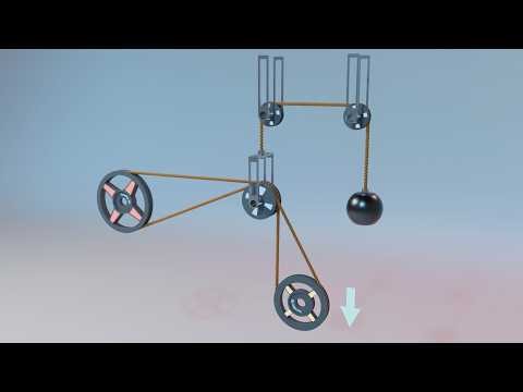 #023 Rotary Motion to Movable Pulley – 507 Mechanical Movements 3D Animation
