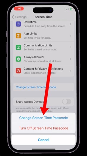 How to change Screen-Time passcode #screentime #passcode