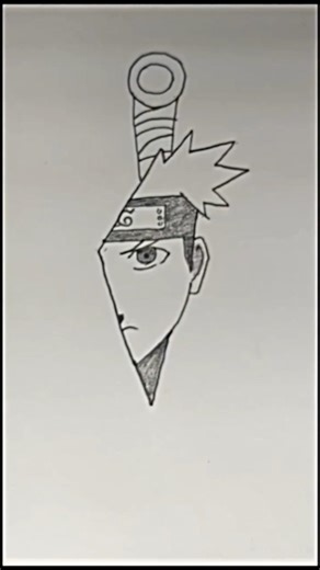Drawing Naruto half face #drawing #naruto #art #shorts #ytshorts