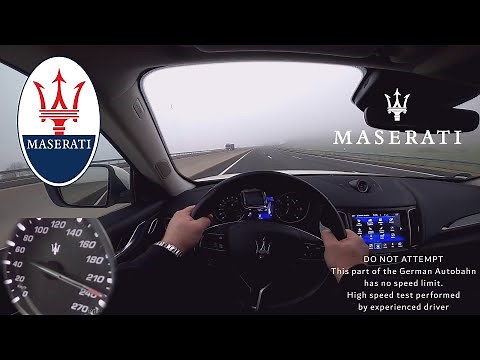 Maserati Levante Diesel - Acceleration POV Sound and Top Speed on Autobahn (No Speed Limit)