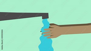 washing hands cartoon animation Stock Video