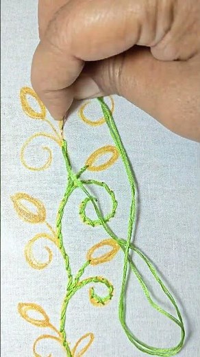 Easy Vine Flower Embroidery Design for Beginners 🌿