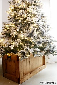 DIY Wooden Christmas Tree Skirt Box --BUILDING PLANS!