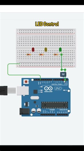 led control circuit simulator software using Arduino UNO. Led controlling using Arduino