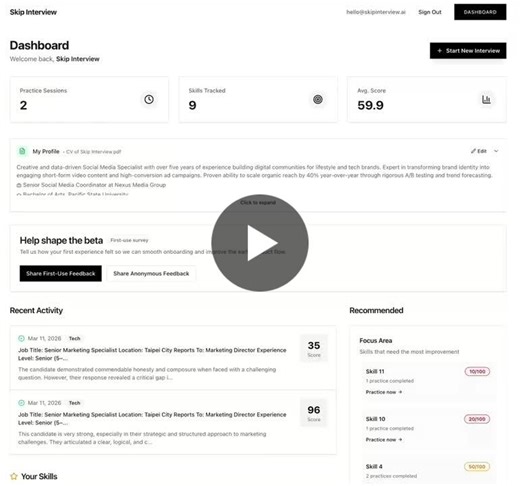 #skipinterview #futureofwork #careerdevelopment #interviewprep | Jih-Ming Chen