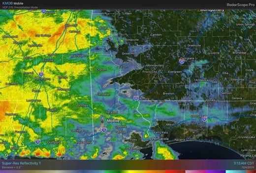 A rainy day is in store for the area today. It will be cool as well, with highs mostly ranging from the upper 40s well inland to the upper 50s at the coast. | US National Weather Service Mobile Alabama