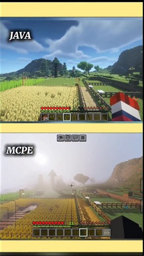 HR_Daku_Gaming on Instagram: "Java Vs MCPE Shaders comparison|| #shaders #shorts #viral #minecraft #mcpe java rtx"