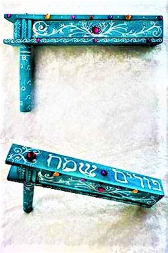 Hand Painted Olive Wood Purim Grogger, Israeli Noise Maker - Etsy