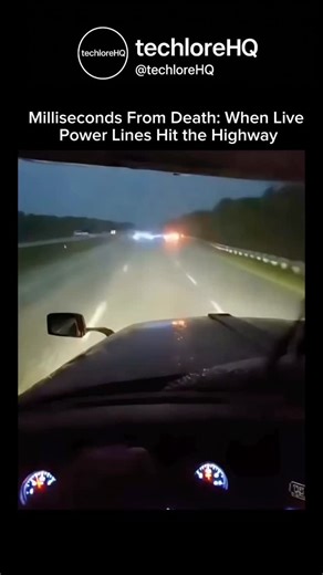 TechloreHQ | During a violent thunderstorm in the US, live power lines collapsed across a highway with almost no warning. Heavy rain erased visibility,... | Instagram