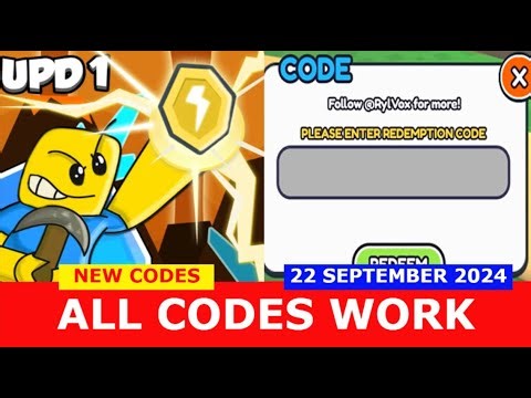 *NEW CODES WORK* [🔥UPD1] Rune Mining Simulator! ROBLOX | ALL CODES | SEPTEMBER 22, 2024